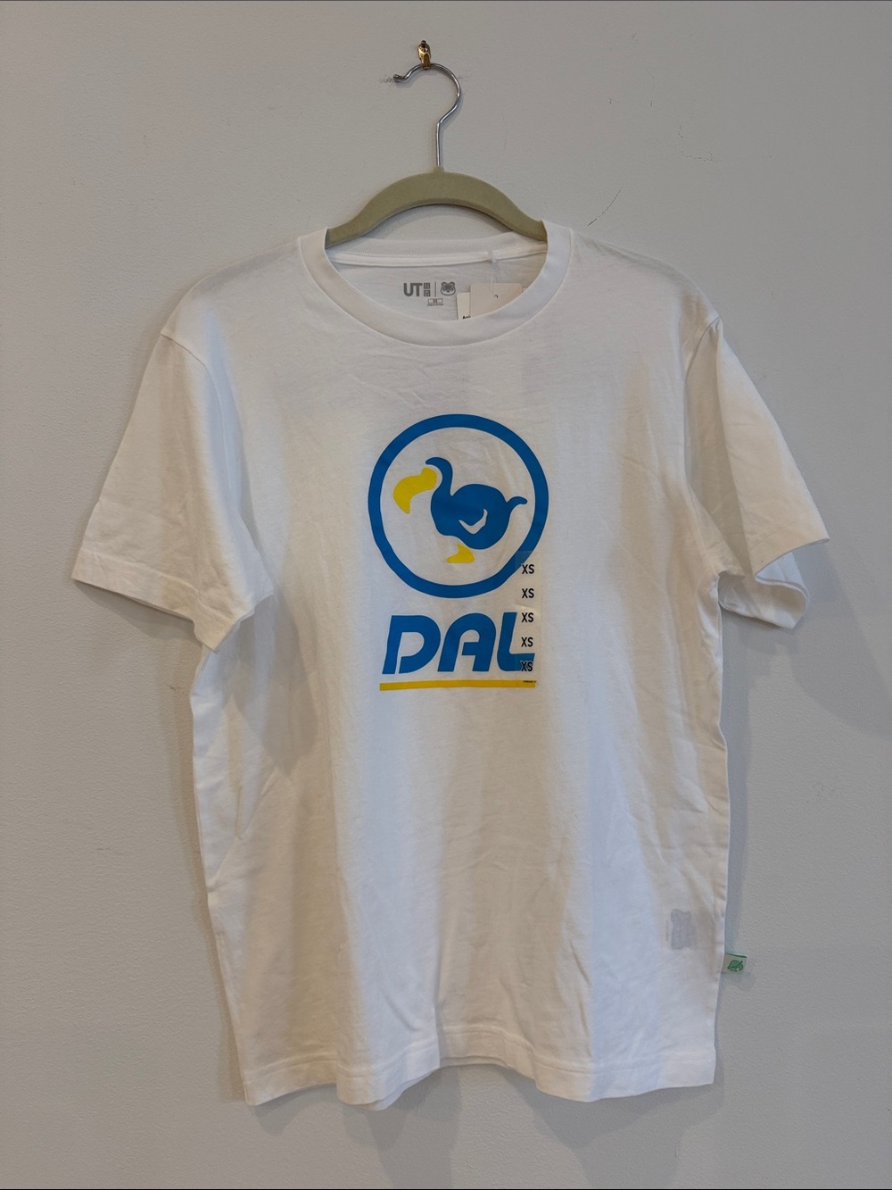 Uniqlo White Tee with Blue Graphic and Animal Crossing Tag